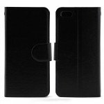 Wholesale iPhone 5S 5 Slim Flip Leather Wallet Case (Black - Black)